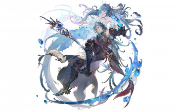 Картинка фэнтези русалки мужчина посох магия русалка