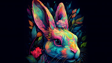 Картинка рисованное животные нейросети заяц