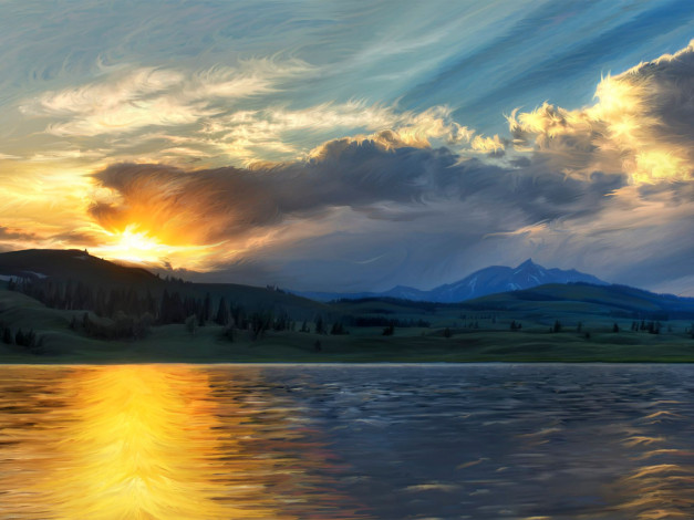 Обои картинки фото рисованные, природа