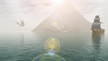 Картинка 3д графика sea undersea море