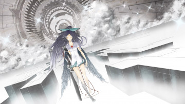 Картинка аниме touhou глаз оружие крылья перья дым механизм демон бант ichino because0623 reiuji+utsuho девушка