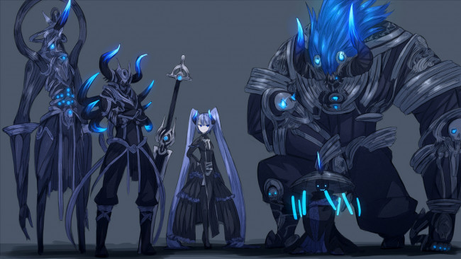 Обои картинки фото аниме, weapon, blood, technology, демоны