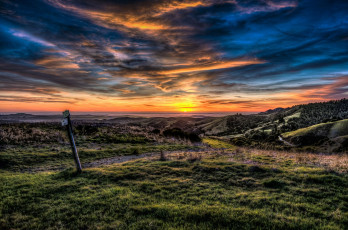 Картинка природа восходы закаты закат холмы