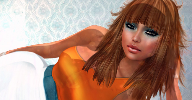 Обои картинки фото 3д, графика, portraits, портрет, волосы, девушка