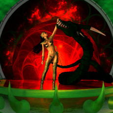 Картинка 3д+графика фантазия+ fantasy дракон девушка