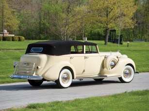 Картинка автомобили классика eight super packard светлый 1605-1143 sedan convertible 1938г