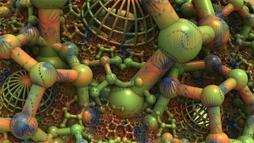 Картинка 3д+графика фракталы+ fractal цвета фон узор