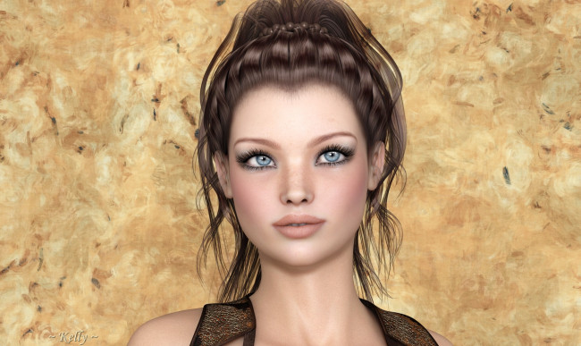 Обои картинки фото 3д графика, портрет , portraits, взгляд, девушка