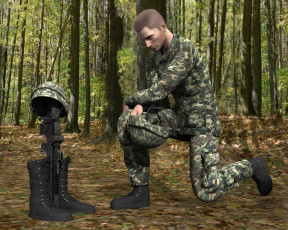 Картинка 3д+графика люди+ people солдат