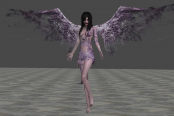 Картинка 3д+графика существа+ creatures существо взгляд фон крылья девушка