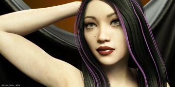 Картинка 3д+графика портрет+ portraits фон взгляд девушка