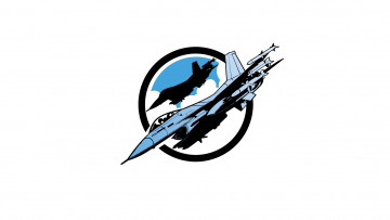 Картинка рисованное авиация полёт истребитель многоцелевой f-16