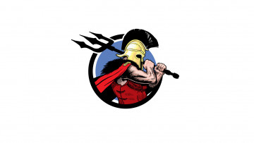 Картинка рисованное минимализм спартанец трезубец воин шлем