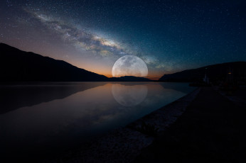 Картинка космос луна ночь