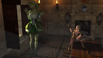 Картинка 3д+графика фантазия+ fantasy взгляд фон девушка