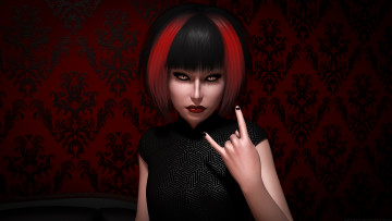 обоя 3д графика, люди , people, взгляд, девушка, фон