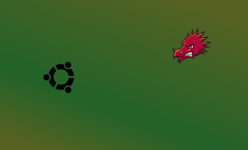 обоя компьютеры, ubuntu linux, фон, логотип