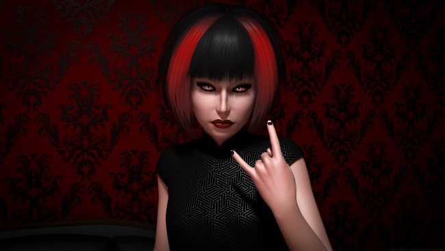 Обои картинки фото 3д графика, люди , people, взгляд, девушка, фон