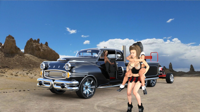 Обои картинки фото 3д графика, люди-авто, мото , people- car ,  moto, взгляд, девушки, фон