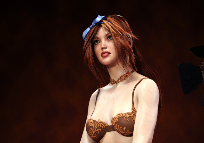 Обои картинки фото 3д графика, люди , people, девушка, взгляд, фон