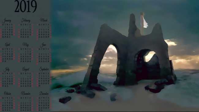 Обои картинки фото календари, фэнтези, объект, девушка, ветер