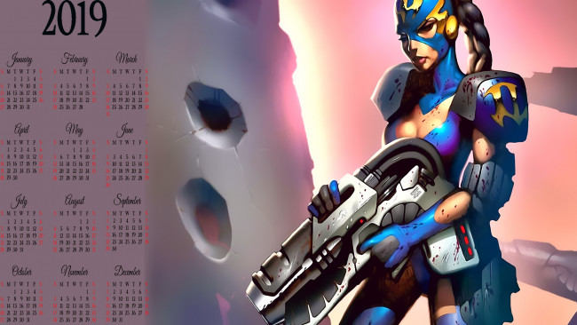 Обои картинки фото календари, фэнтези, оружие, девушка