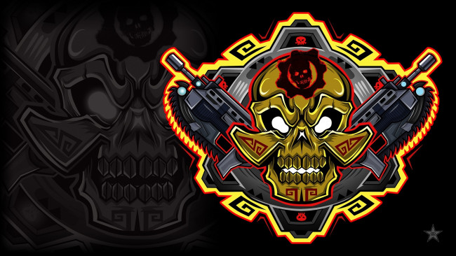 Обои картинки фото видео игры, gears of war 4, gears, of, war, эмблема, череп