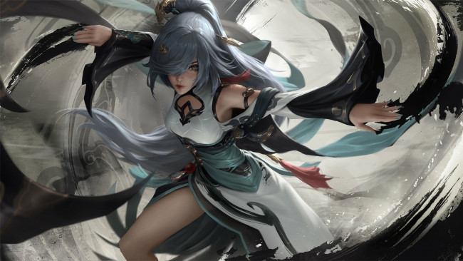 Обои картинки фото фэнтези, девушки, девушка, движение