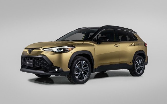 Обои картинки фото 2023 toyota corolla cross hybrid xse, автомобили, toyota, corolla, cross, hybrid, xse, 4к, ателье, 2023, японские, тойота, королла, кросс