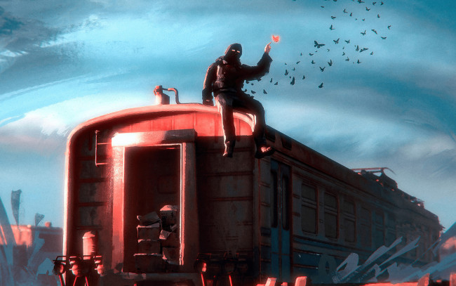 Обои картинки фото фэнтези, транспортные средства, парень