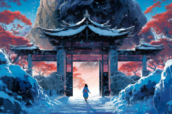 Картинка аниме пейзажи +природа нейросети графика нейроарт ai art нейронные сети рисунки нейро искусство