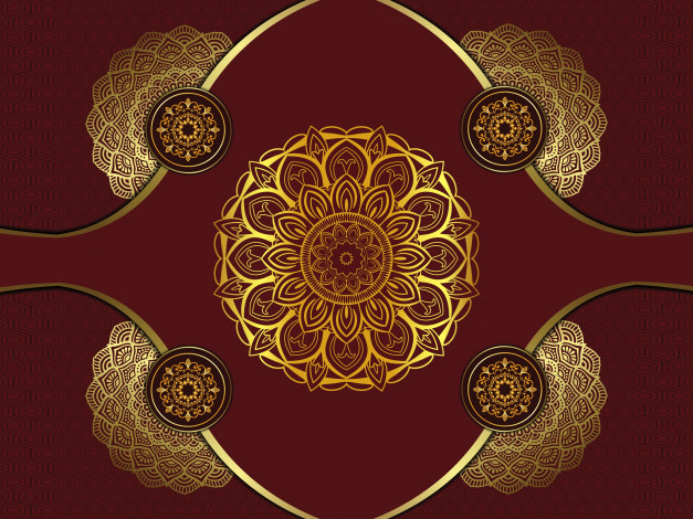 Обои картинки фото 3д графика, абстракция , abstract, red, golden, design, patterns