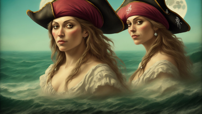 Обои картинки фото фэнтези, девушки, нейросети, графика, нейроарт, ai, art, нейронные, сети, рисунки, нейро, искусство, девушка, пират