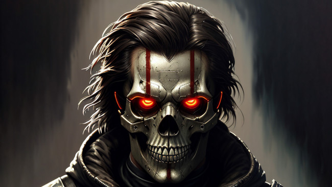 Обои картинки фото фэнтези, нежить, нейросети, графика, нейроарт, ai, art, нейронные, сети, рисунки, нейро, искусство, череп