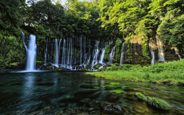 Картинка природа водопады лес водопад река