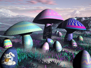 Картинка 3д графика другое грибы