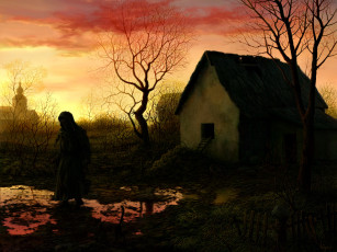 Картинка хозяйство рисованные люди хижина