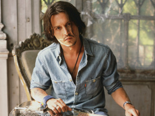 Картинка мужчины johnny depp гитара джинсовая рубашка