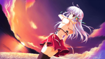 обоя аниме, gift, eternal, rainbow, девушка