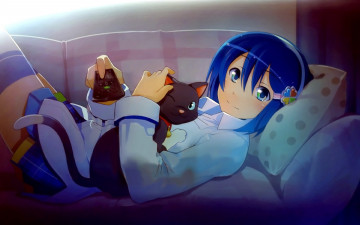 Картинка аниме animals девушка