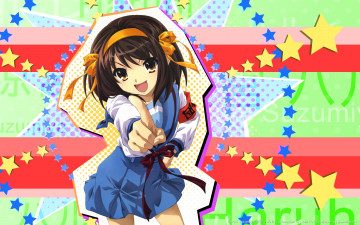 обоя аниме, the, melancholy, of, haruhi, suzumiya, девушка, звёзды