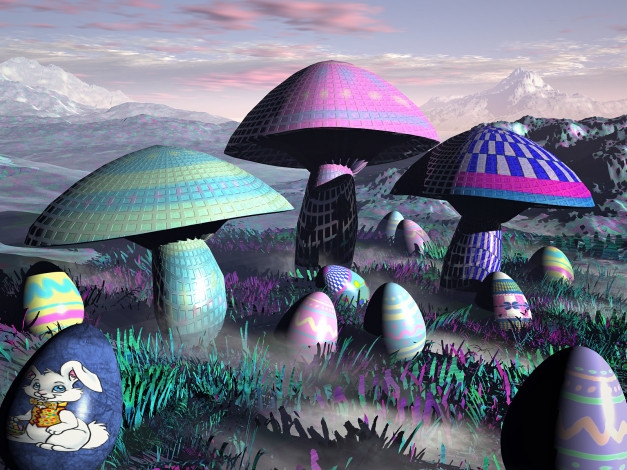 Обои картинки фото 3д, графика, другое, грибы
