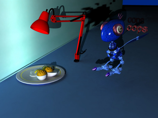 Обои картинки фото 3д, графика, другое, светильник, робот