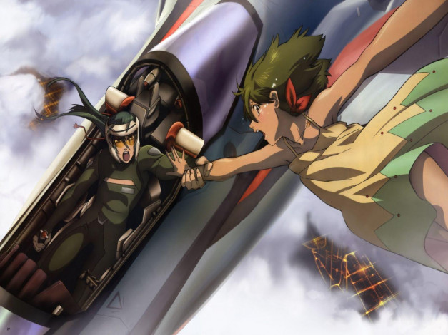 Обои картинки фото аниме, macross, frontier, девушка