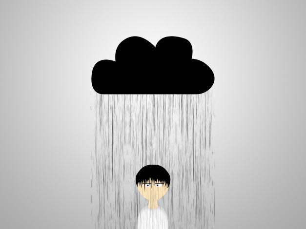 Обои картинки фото векторная, графика, дождь, туча