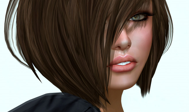 Обои картинки фото 3д, графика, portraits, портрет, брюнетка, стрижка
