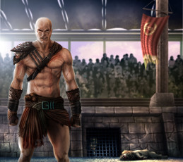 Картинка фэнтези люди кровь арена мужчина