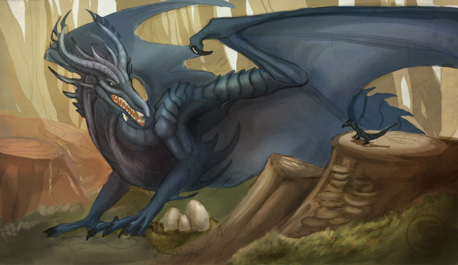 Обои картинки фото рисованные, животные, сказочные, мифические, дракон