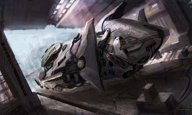 Обои картинки фото фэнтези, космические, корабли, звездолеты, станции, провода
