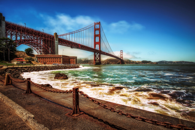 Обои картинки фото golden, gate, bridge, san, francisco, города, сан, франциско, сша, набережная, пролив, bay, мост, золотые, ворота